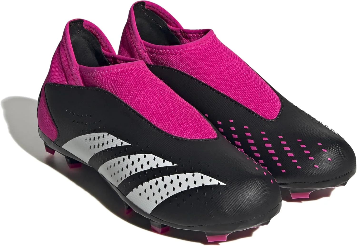 Adidas Boys' Predator Accuracy. 3 твердых кроссовки без шнурков, черный/белый/розовый — фото 3