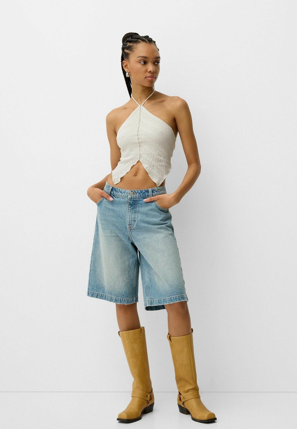 

Топ RUSTIC, HALTER Bershka, белый