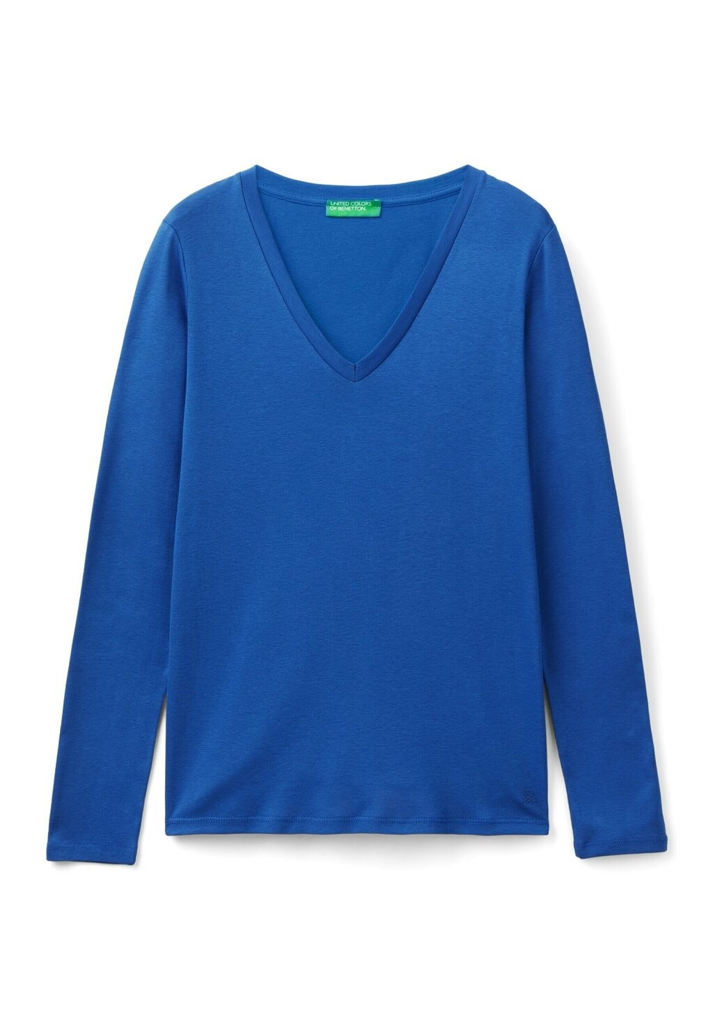 

Топ с длинными рукавами WITH V-NECK United Colors of Benetton, синий