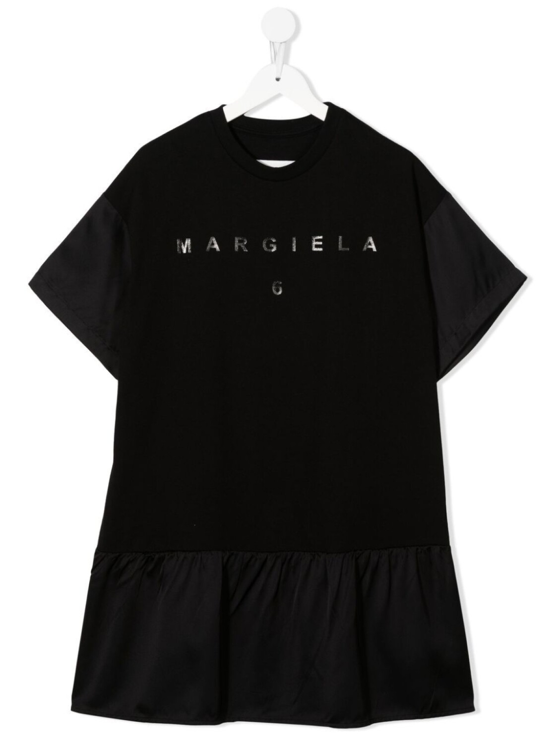 

Платье-футболка с логотипом MM6 Maison Margiela Kids, черный
