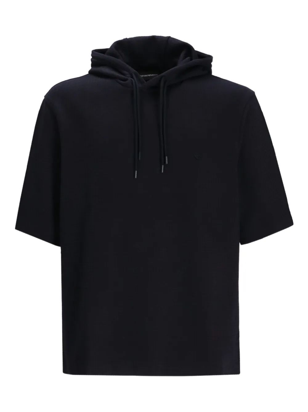 

Жаккардовое худи с короткими рукавами EMPORIO ARMANI, черный