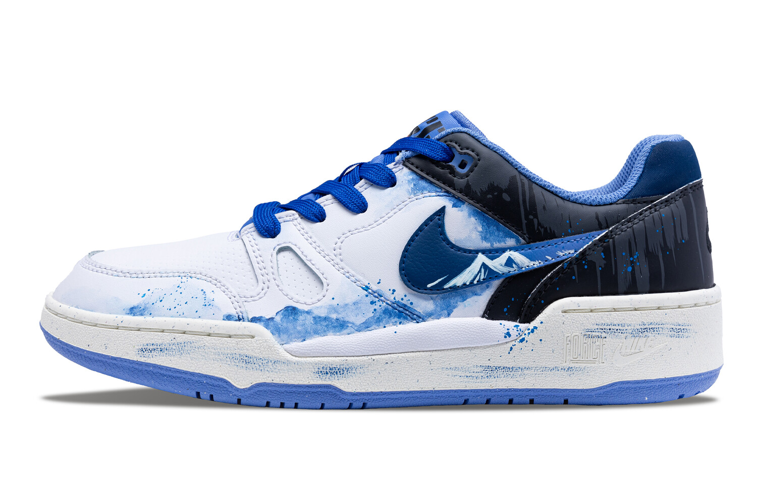 

Кроссовки Nike Full Force Skateboarding Shoes Men Low-top Black/blue/white, черный/синий