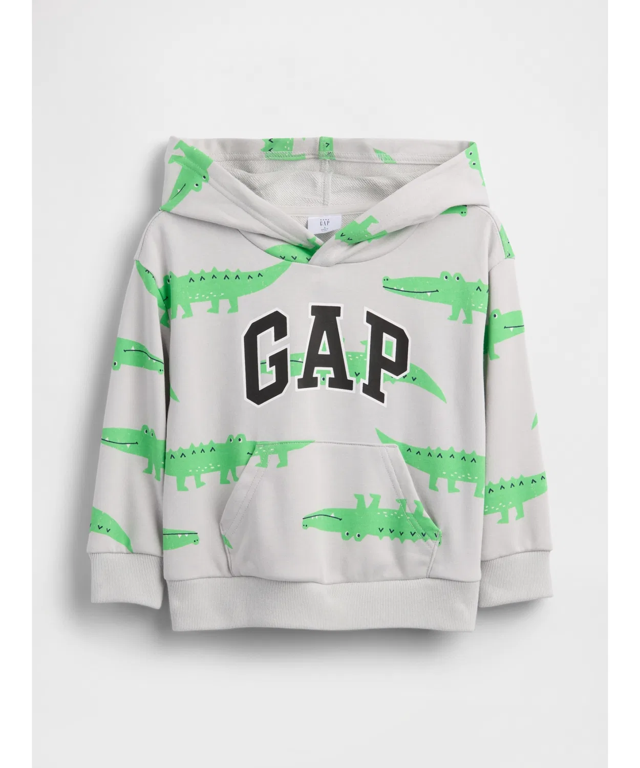 Детская парка Gap Relaxed Fit с логотипом GAP из французского трикотажа, серый