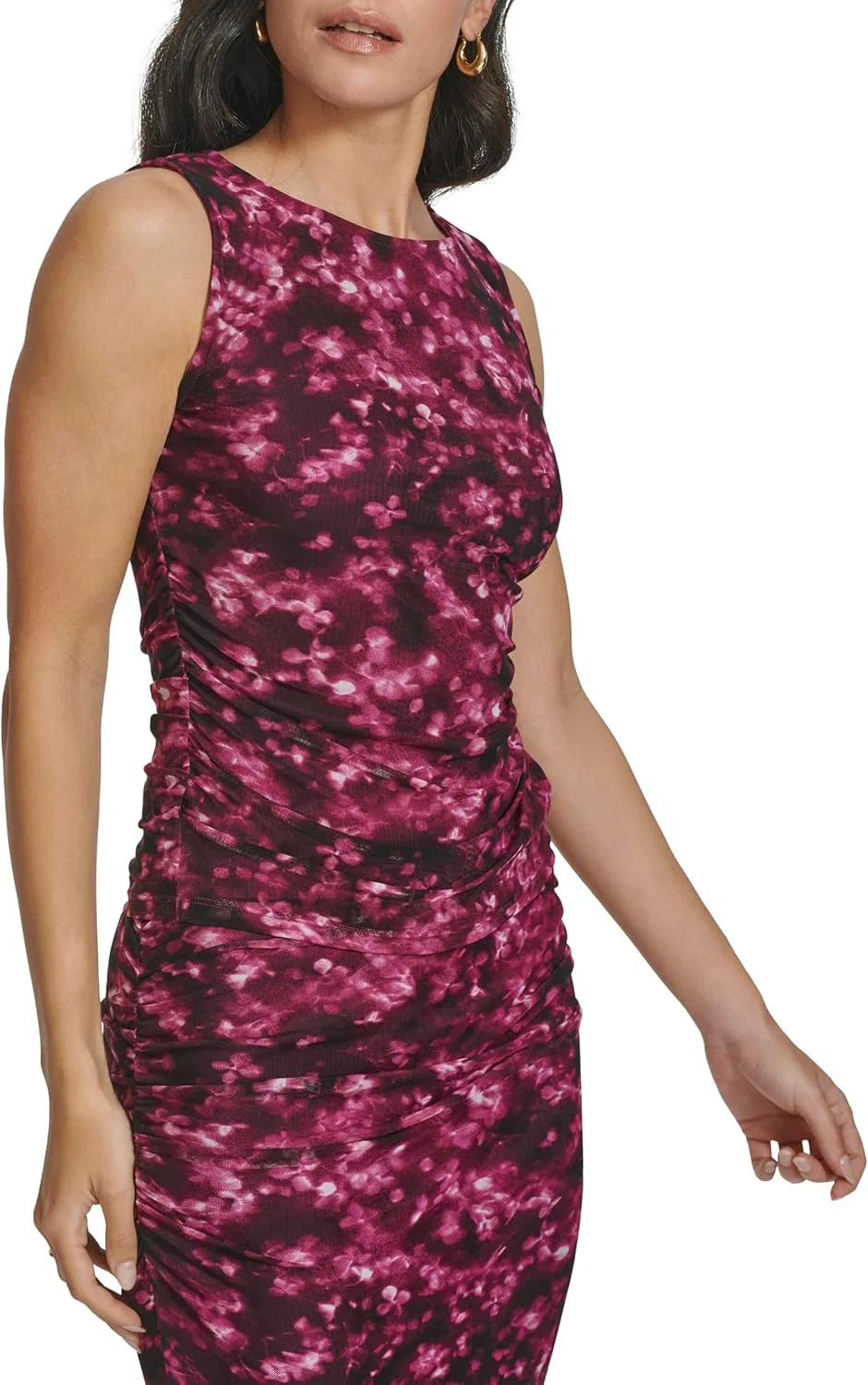 Блуза sleeveless knit ruched, Calvin Klein, черный — фото 3