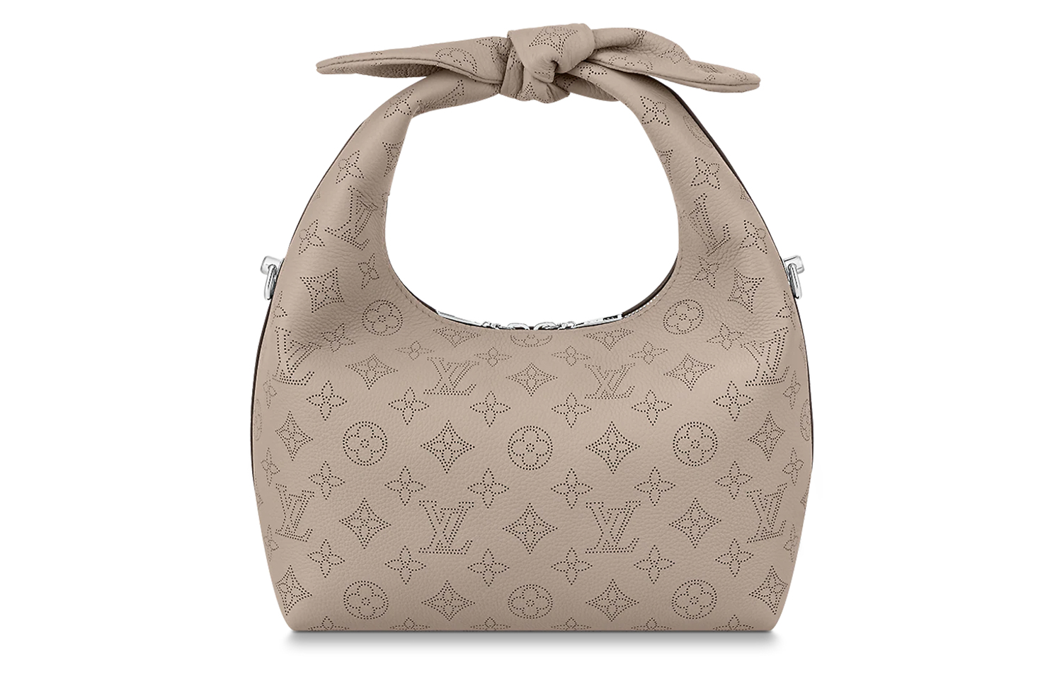 Louis Vuitton Сумка WHY KNO из перфорированной кожи с дыроколами, на одно плечо, кроссбоди, маленький размер, женская, серая — фото 3