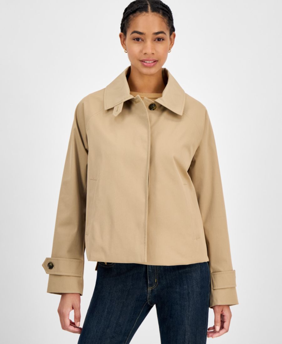 

Женский короткий однобортный тренч London Fog, British Khaki