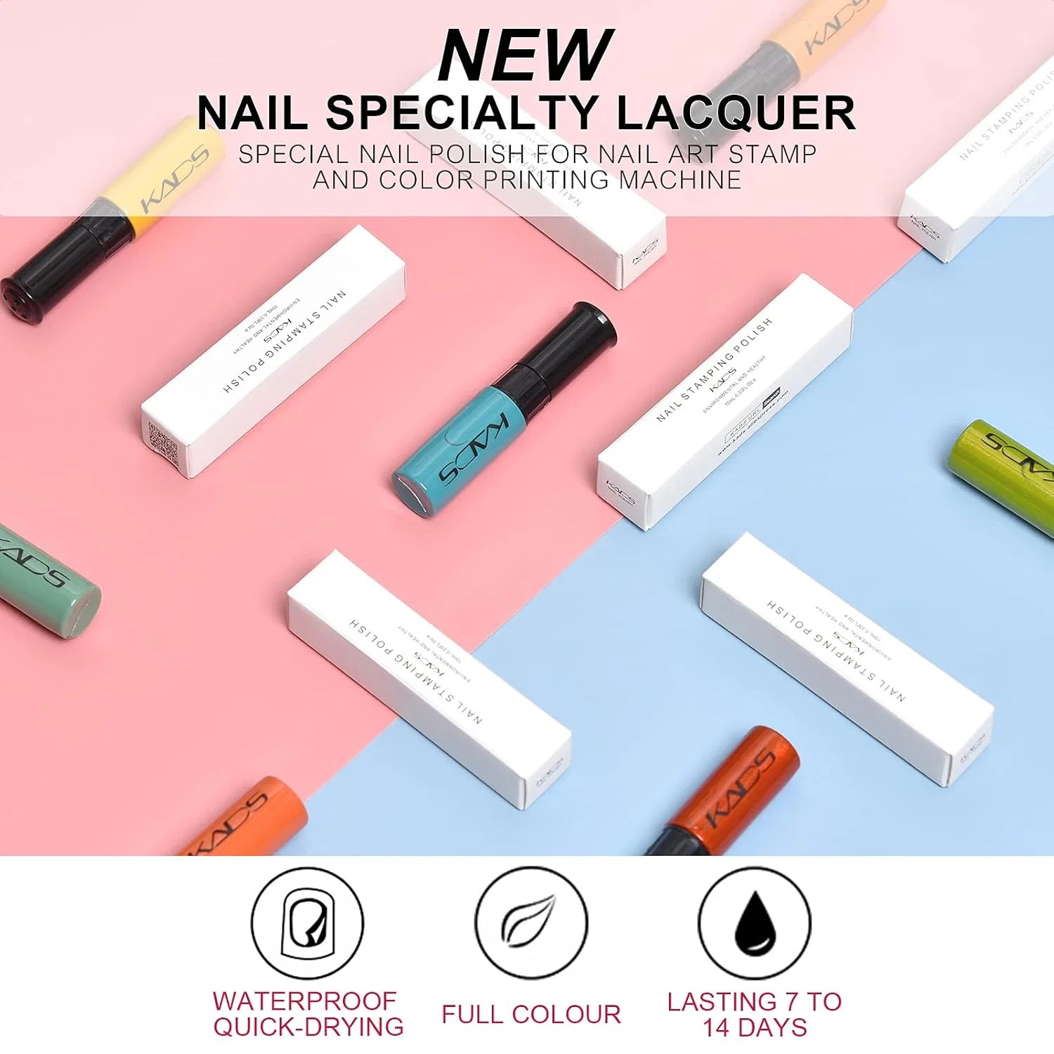 Набор из 4 цветных лаков для стемпинга Alexnailart, Green, White, Red, Black — фото 3