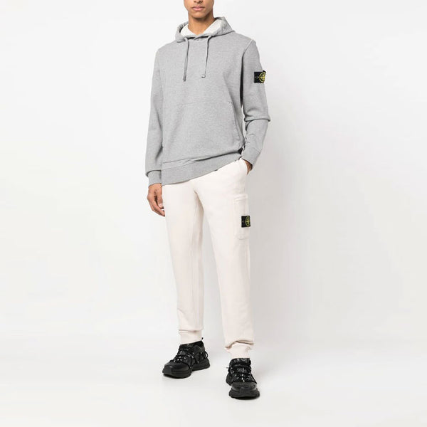 Толстовка garment dyed popover hoodie 'grey marl' Stone Island, серый — фото 2