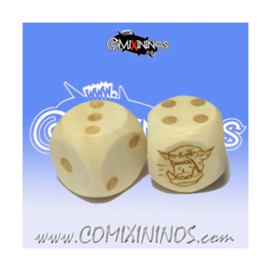 

d6 Кубики орков (2), Fantasy Football Miniatures - Wooden Dice (16mm)
