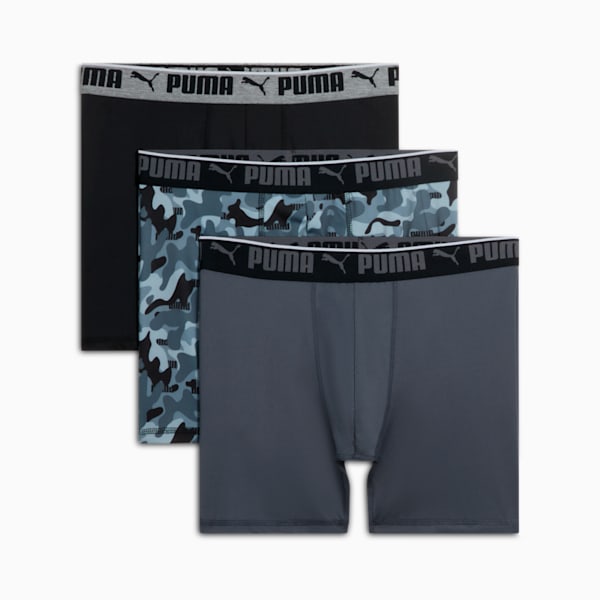 

Мужские боксеры-брифы в спортивном стиле с камуфляжным принтом (3 шт.) Puma, мультиколор