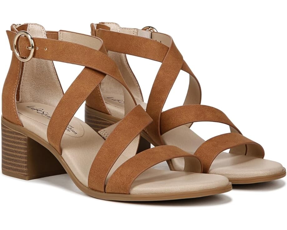 

Туфли LifeStride Heritage Strappy Block Heel Dress Sandals, цвет Tan