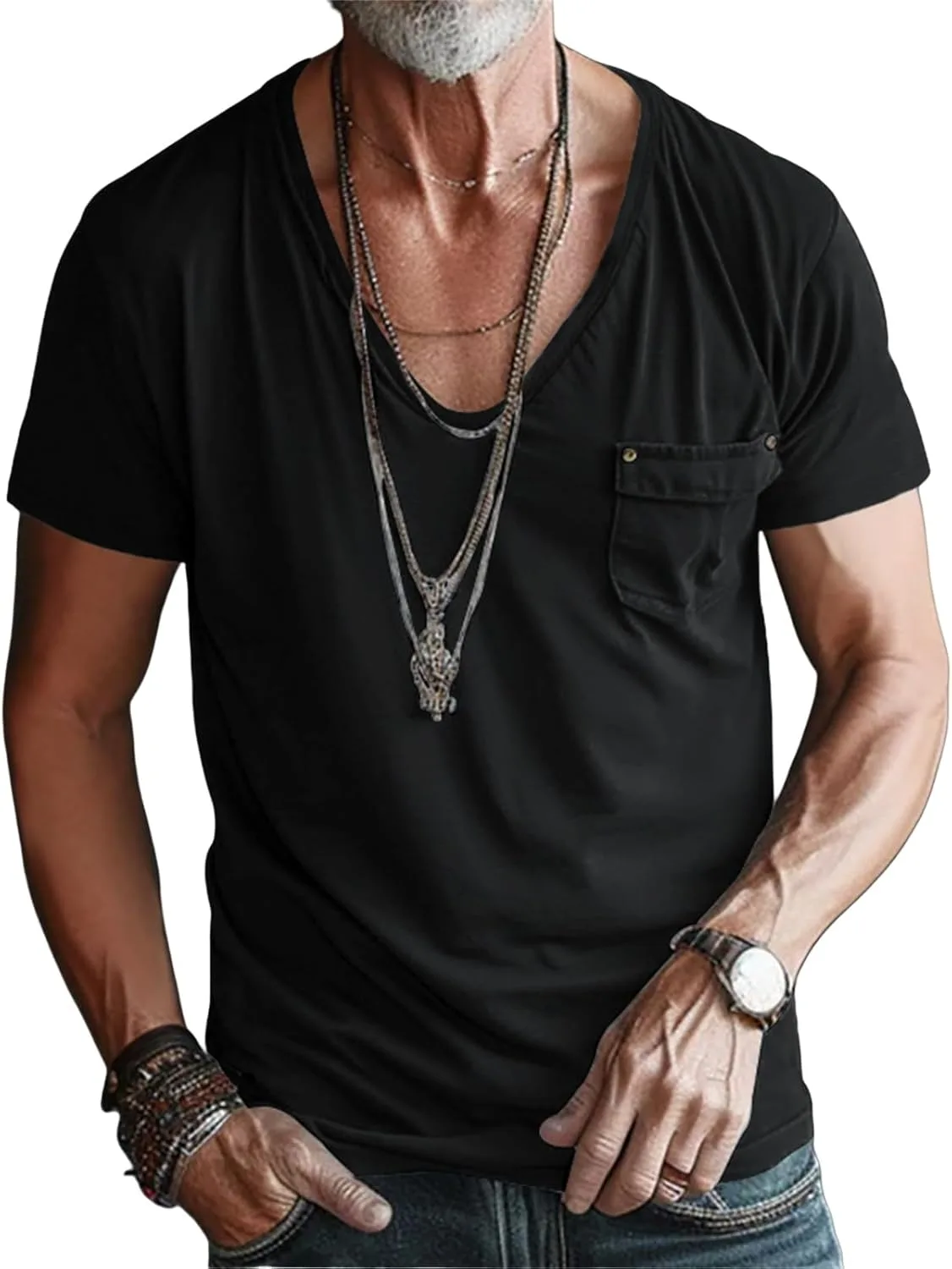 

Мужская футболка Henley Casual Soft с коротким рукавом