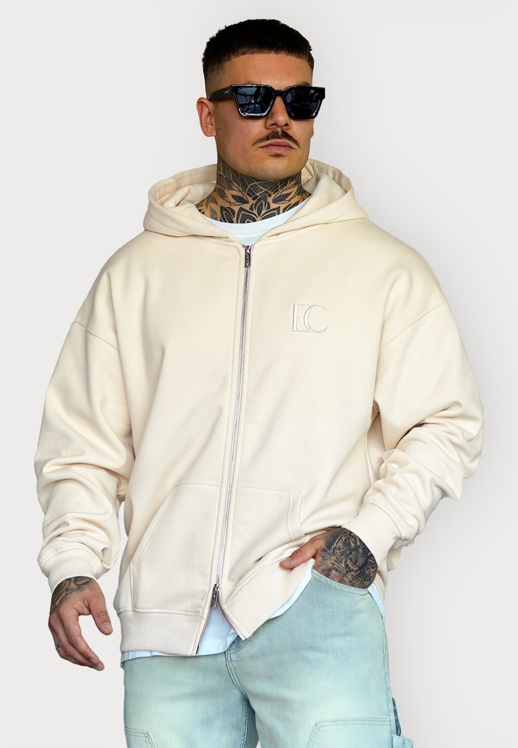 

Толстовка EC LOGO OVERSIZED ZIP ESTEEM, цвет beige