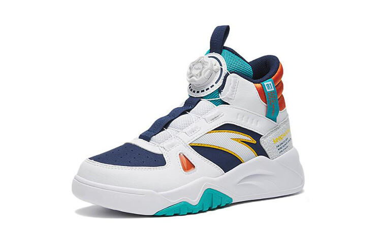 Детские кроссовки для скейтбординга GS High-top белые/синие/оранжевые Anta Kids — фото 2