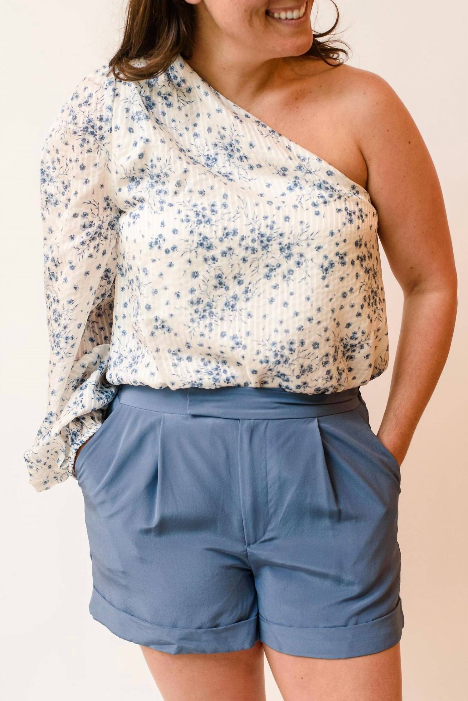 

Боди Lenore в синем цветочном узоре Cami NYC