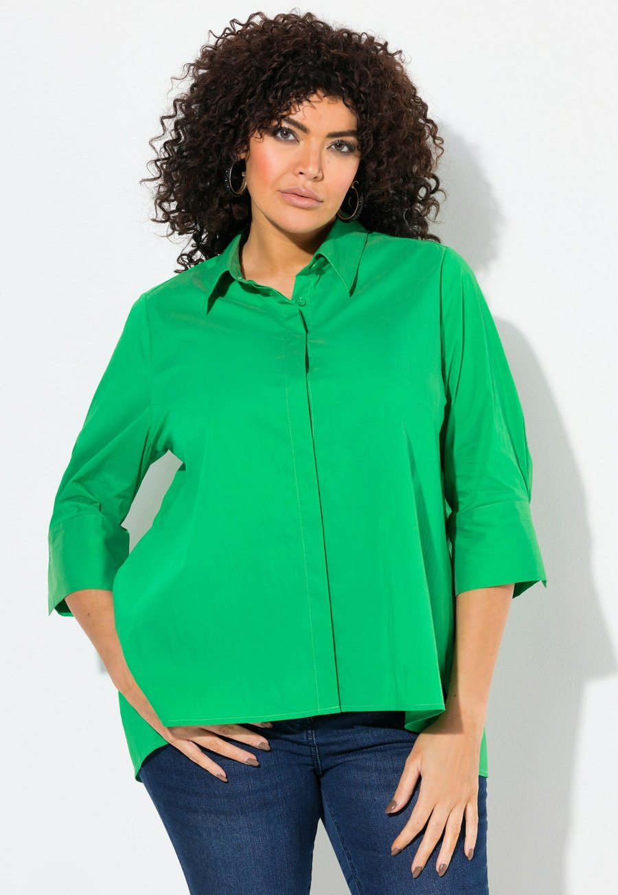 

Блуза Ulla Popken Button-down blouse, Natural Green/Light Green