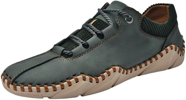 

Мужские кожаные оксфордские кроссовки на шнуровке- повседневная, модная рабочая обувь для работы и повседневной носки Hhhchpm, зеленый