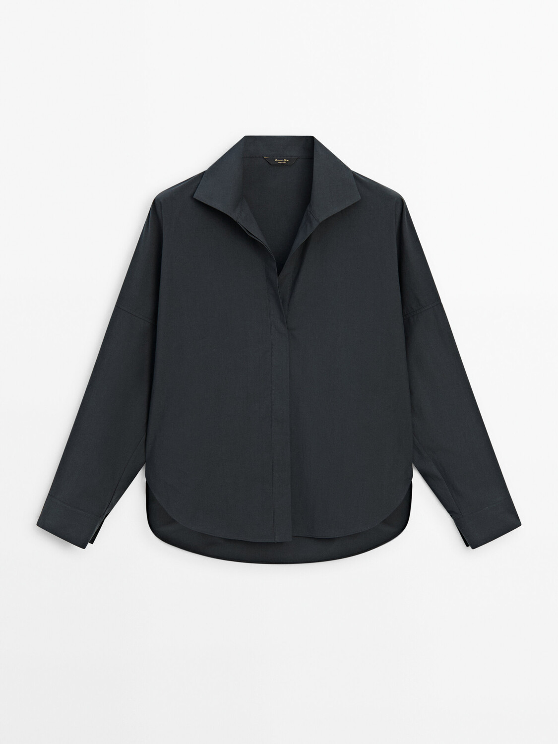 

Рубашка из 100% хлопка с воротником под смокинг Massimo Dutti, серый