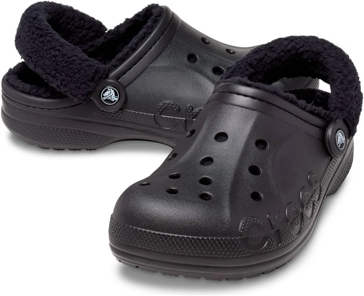 Деревянные сабо Crocs Unisex Baya на подкладке, Black — фото 3