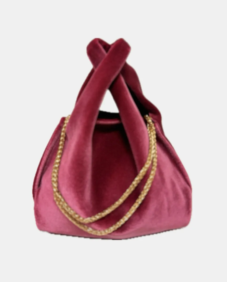 

Розовая бархатная сумка и золотая цепочка The Bag Lab, Розовый, Розовая бархатная сумка и золотая цепочка The Bag Lab