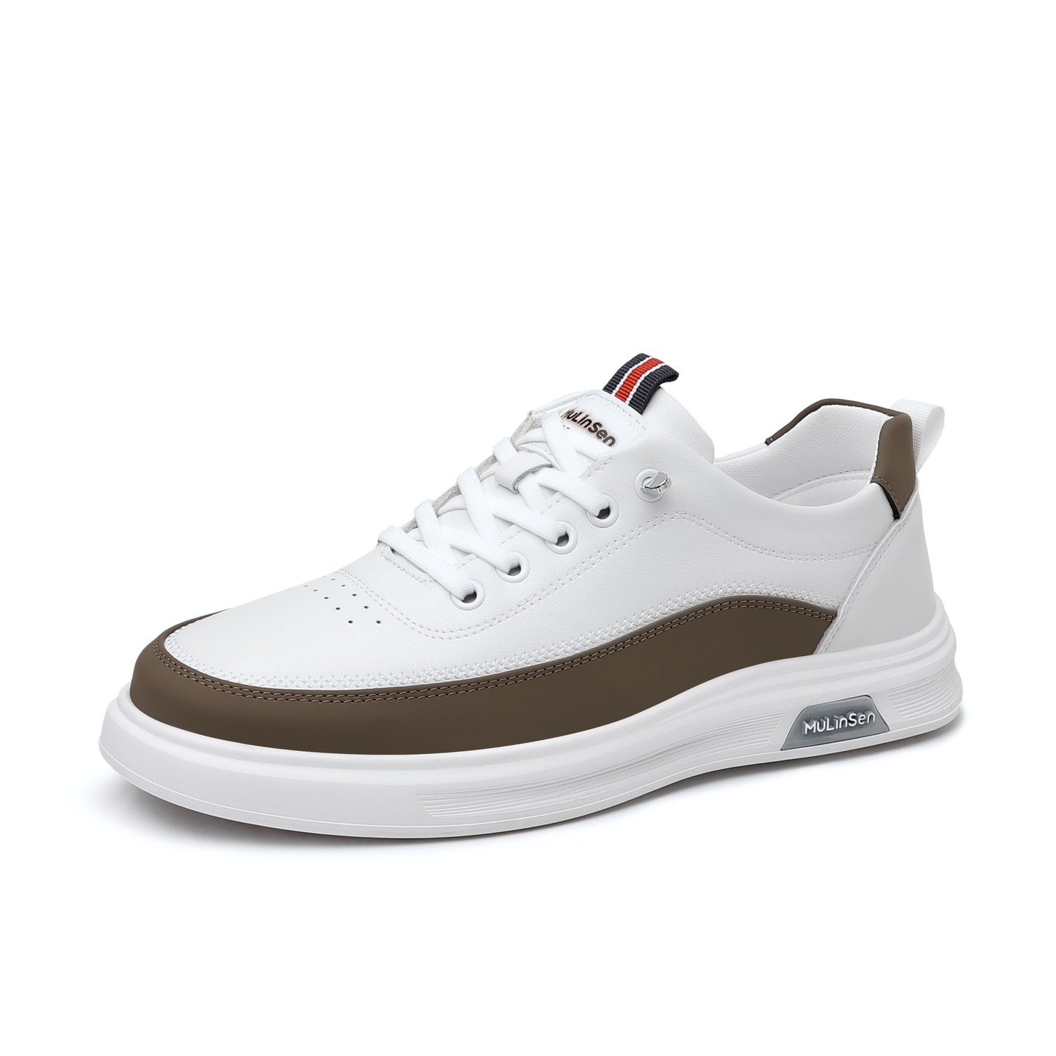 

Mulinsen Низкие повседневные мужские туфли бело-коричневые, цвет White Brown