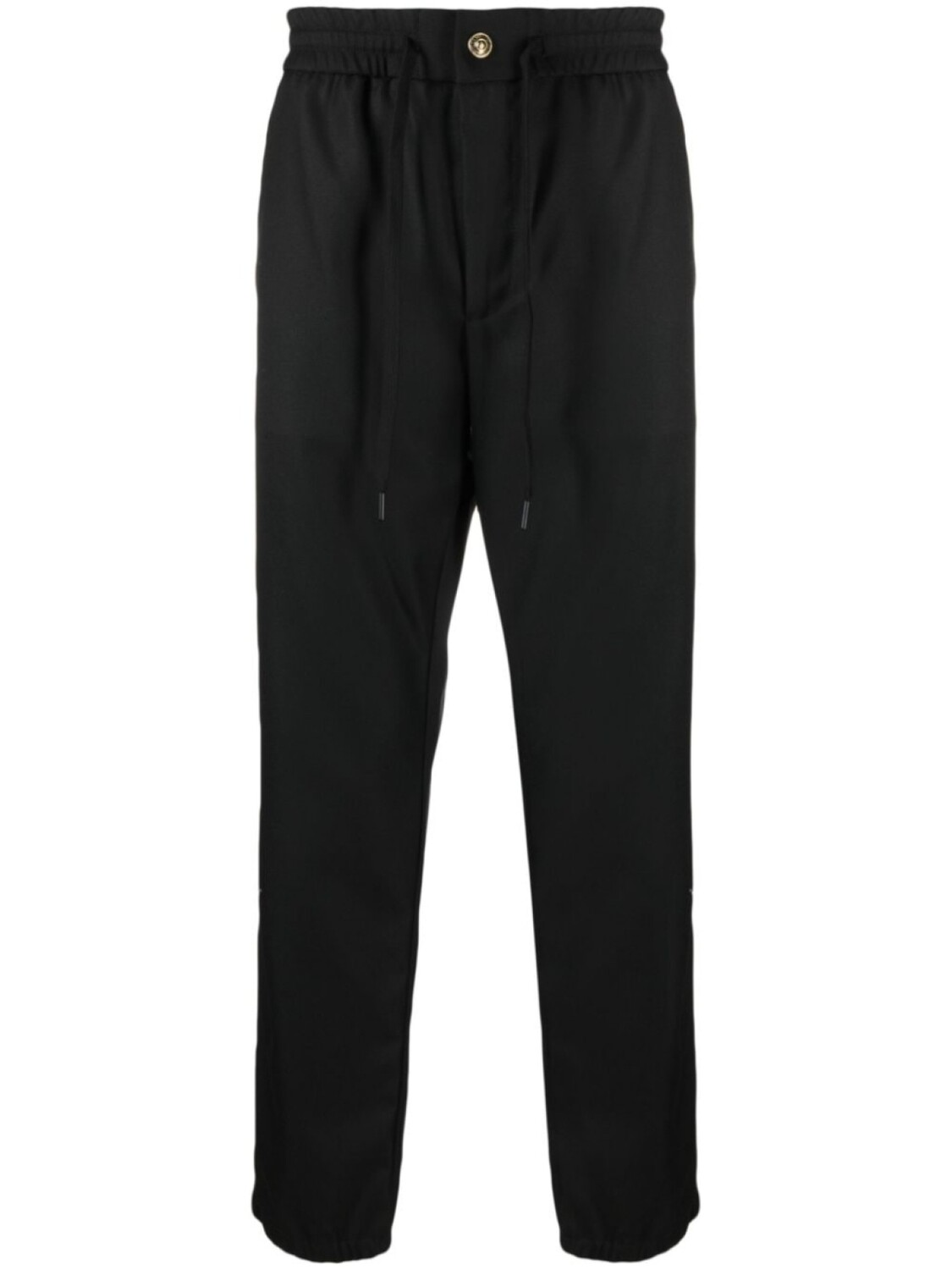 

Versace Jeans Couture logo-patch drawstring straight-leg trousers, черный