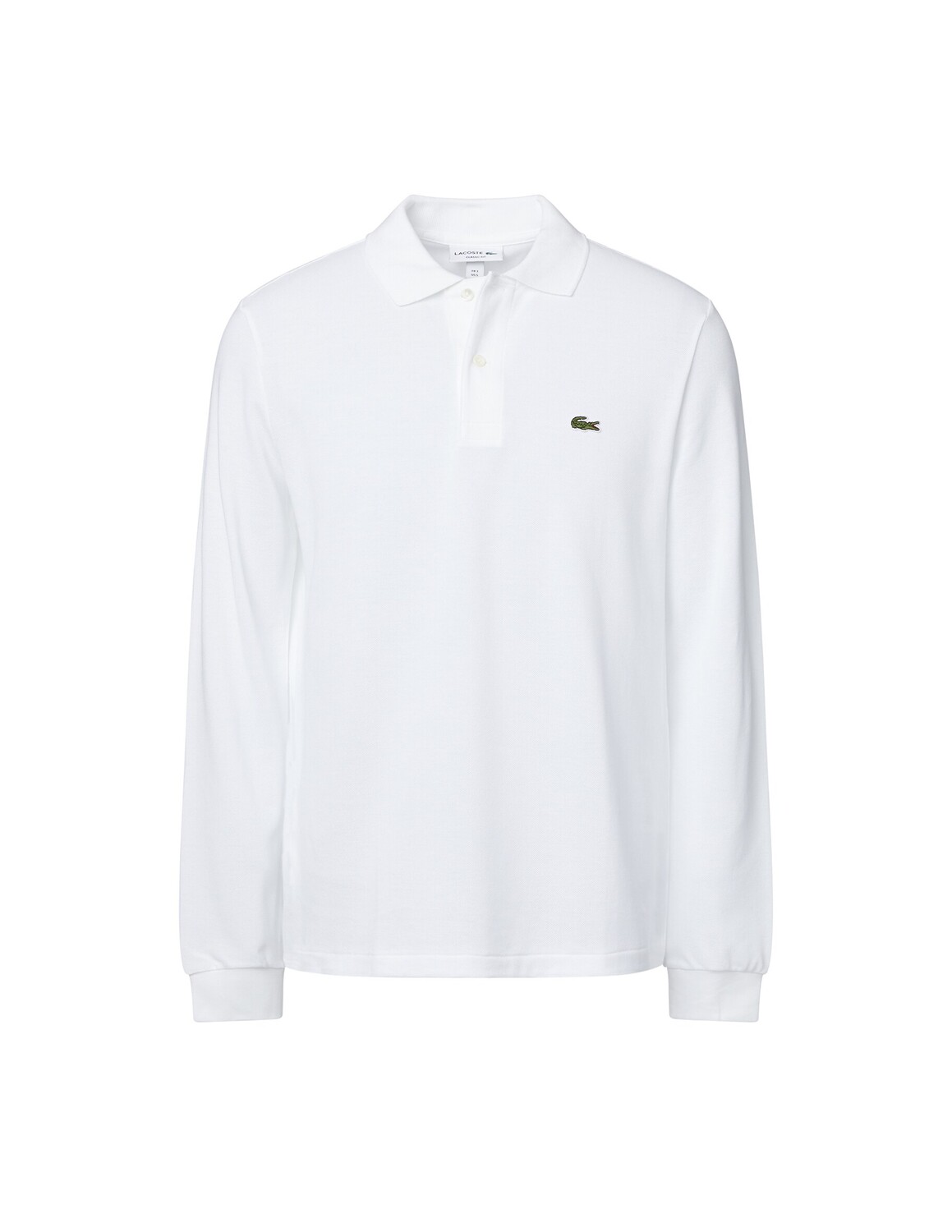 Поло Lacoste Bianco с длинным рукавом, классический крой — фото 4