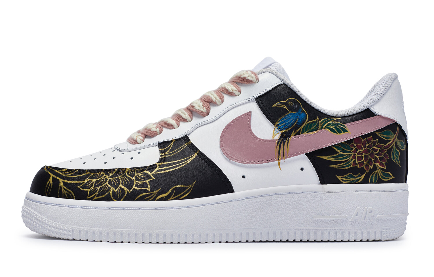 

Кроссовки Nike Air Force 1 Skateboarding Shoes Women's Low-top Pink/Gold, черный