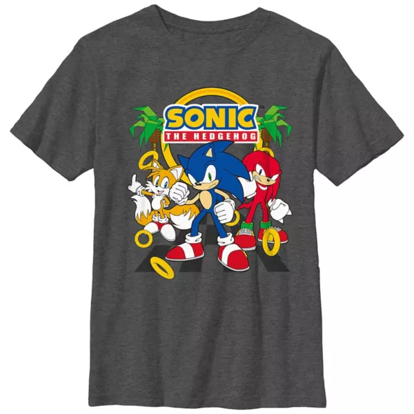 

Футболка для мальчиков 8-20 лет с принтом "Sonic the Hedgehog и друзья на бегу" Licensed Character, серый