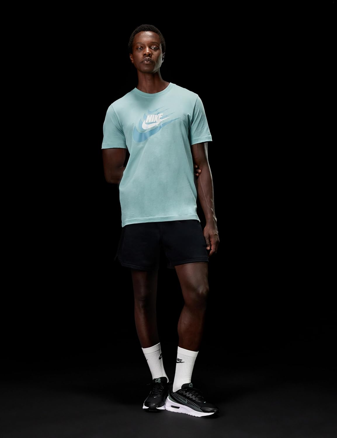 Мужские кроссовки Nike Air Max Nuaxis, черный/зеленый — фото 3