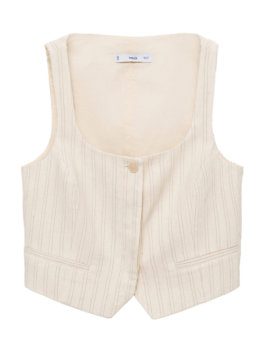 

Короткий блейзер MANGO Suit Vest GERANIO, светло-бежевый