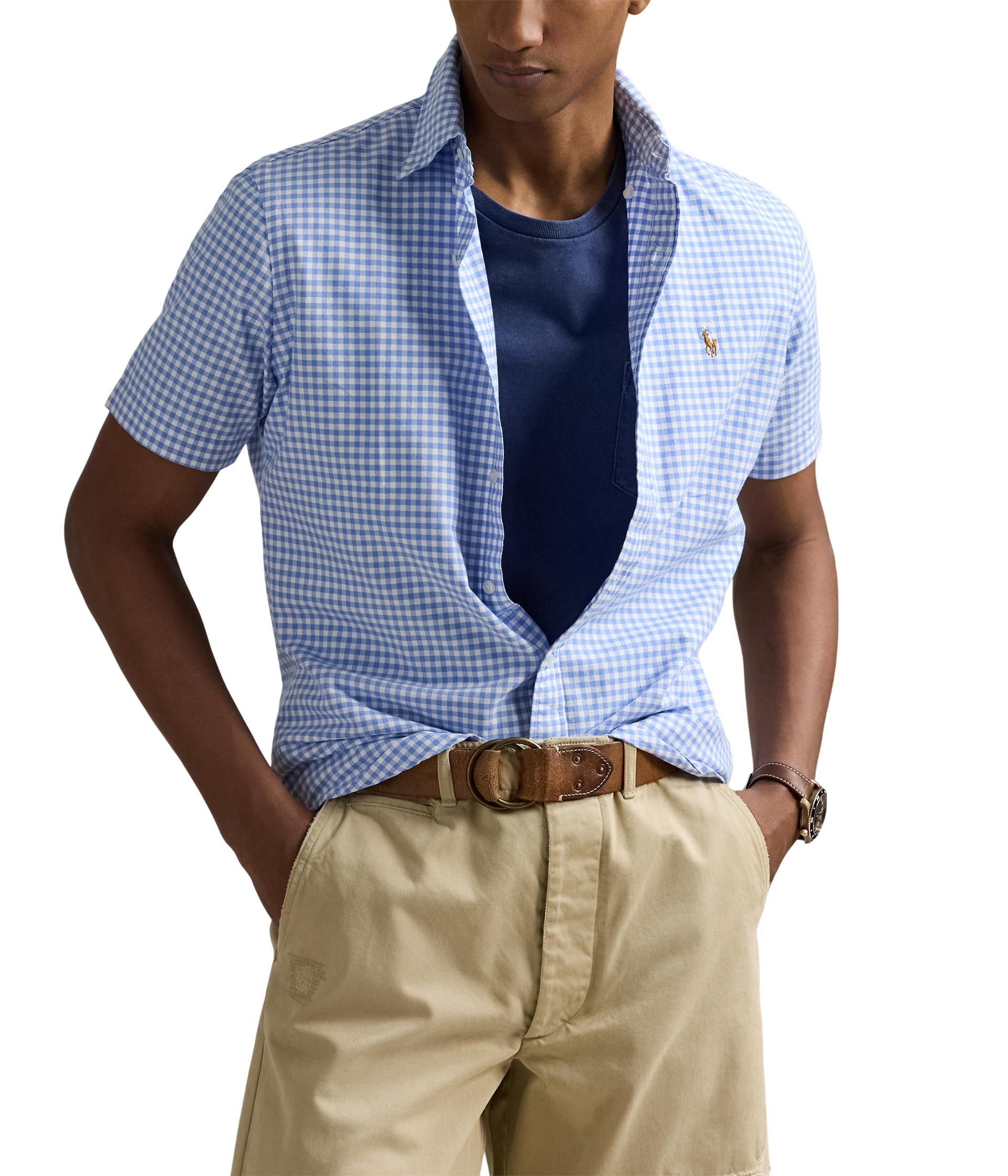 

Поло Polo Ralph Lauren Classic Fit Oxford Shirt, цвет Light Blue/White