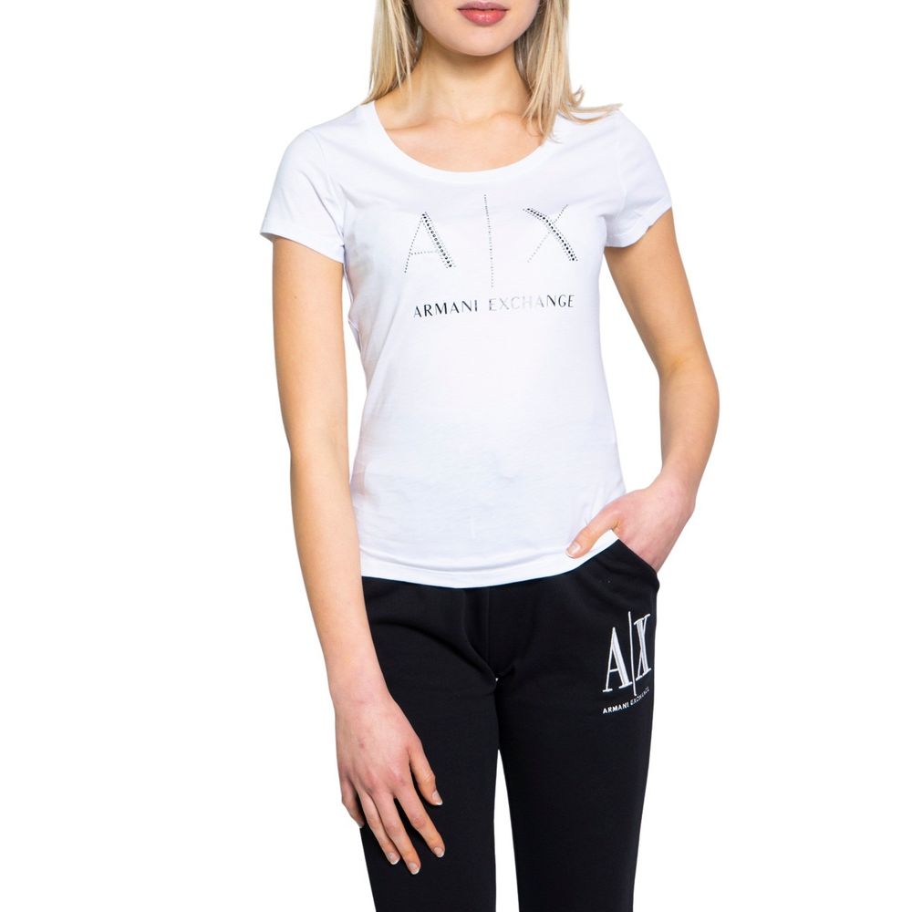 

Хлопковые топы и женские футболки Armani Exchange, белый