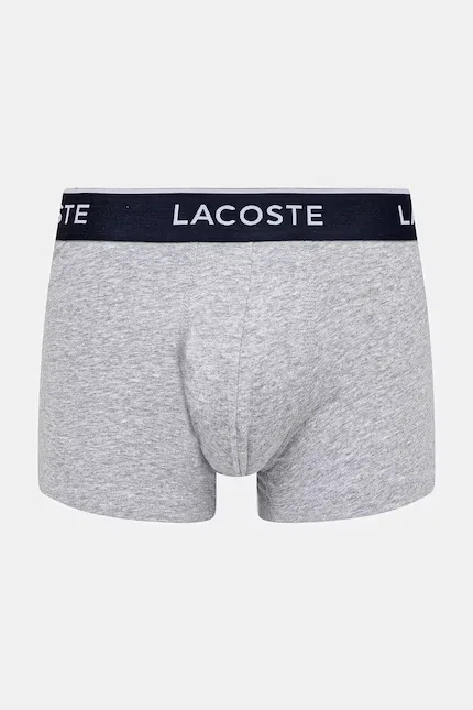 Боксеры мужские Lacoste из мягкого хлопка с эластаном, 3 шт, серый — фото 2