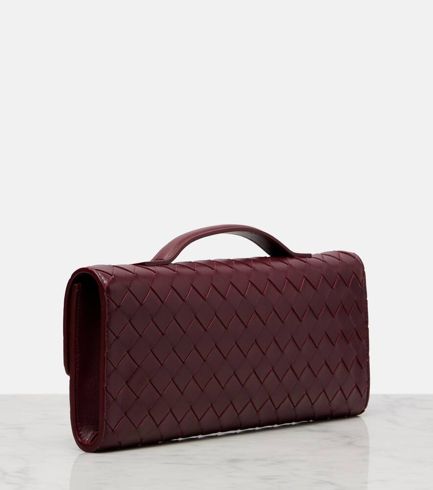 Клатч Andiamo Intrecciato из кожи Bottega Veneta, Barolo-M Brass — фото 4