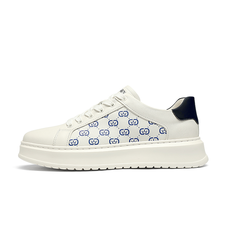 

CROWN Низкие скейтерские кроссовки мужские бело-синие, цвет White Blue
