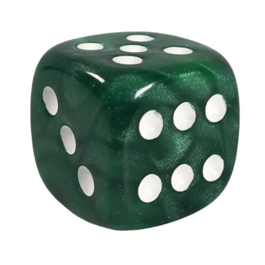 

d6 18 мм мраморно-зеленый с белым (12), Game Dice - Marble (Role 4 Initiative)