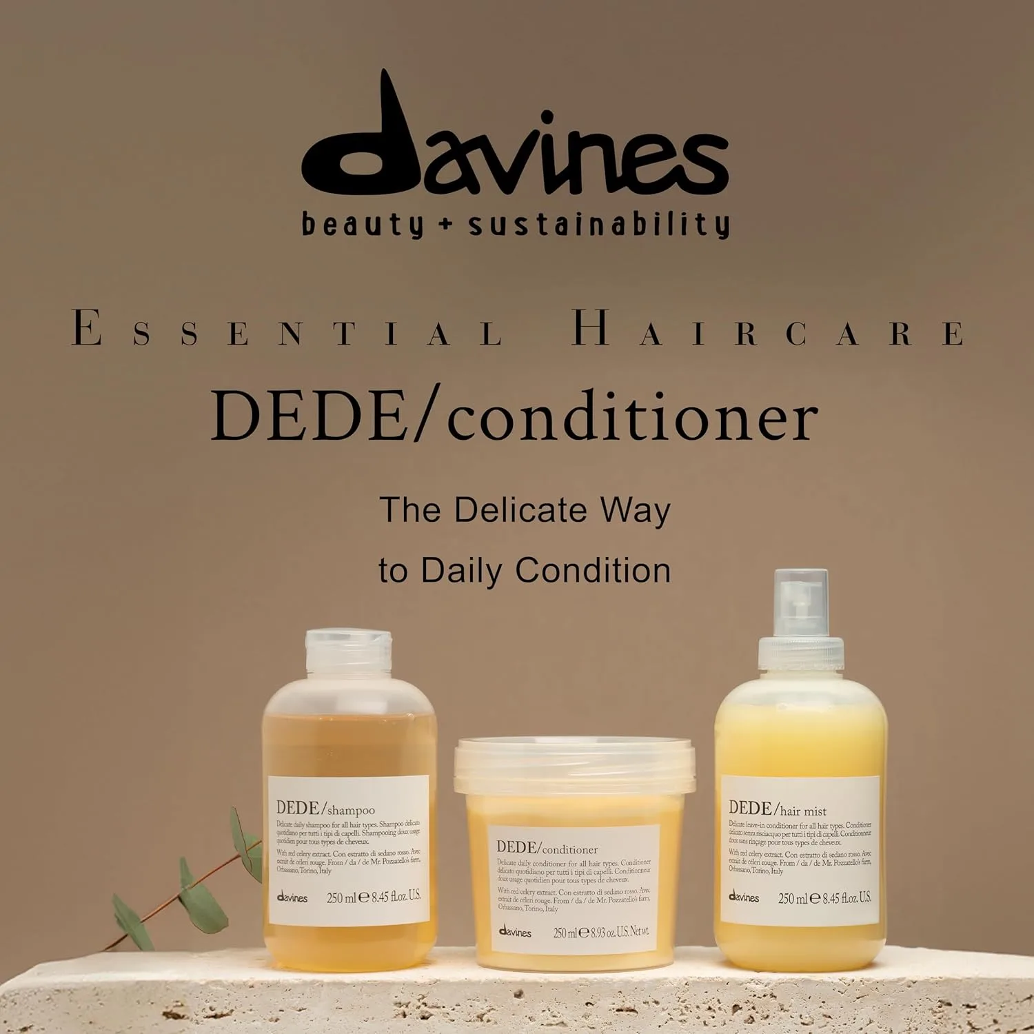 Кондиционер Davines DEDE, легкая увлажняющая формула для ежедневного применения, подходит для нормальных и тонких волос. 264 мл (1 шт.) — фото 3