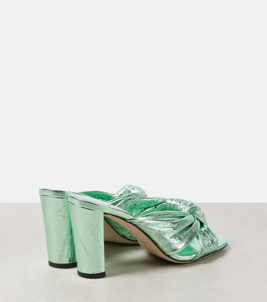Сандалии Avenue 85 из металлизированной кожи Jimmy Choo, Aqua Green — фото 2