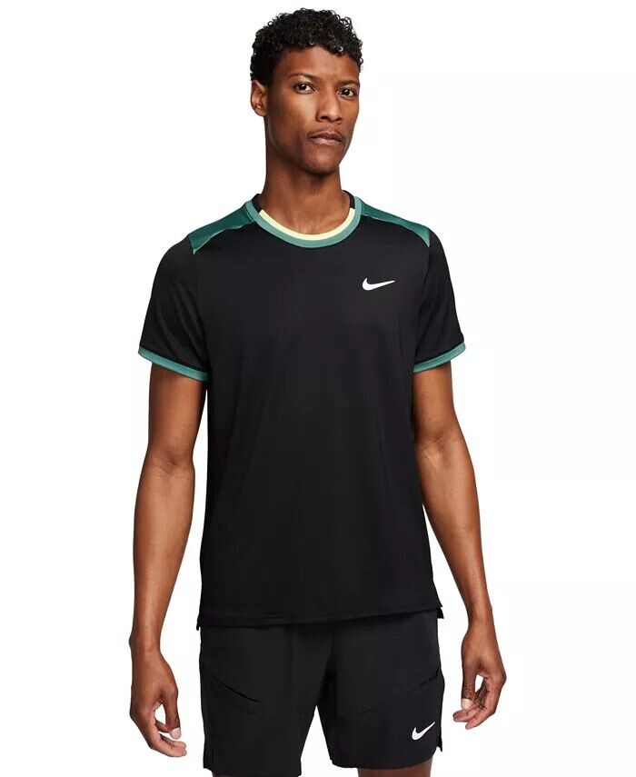 

Мужская теннисная футболка с логотипом Advantage Dri-FIT Nike, черный