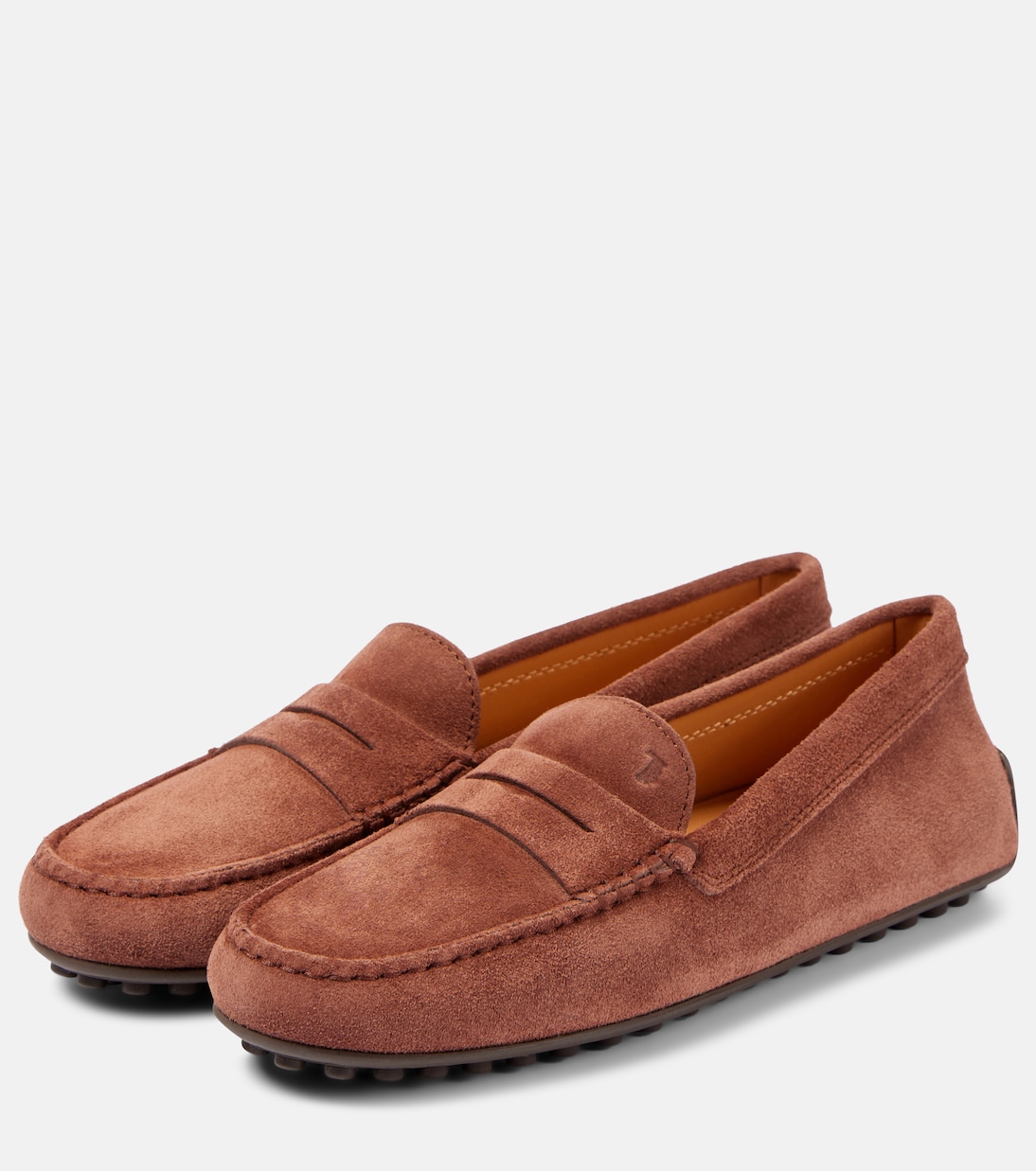 Замшевые туфли для вождения City Gommino Tod's, Marrone Scuro — фото 4