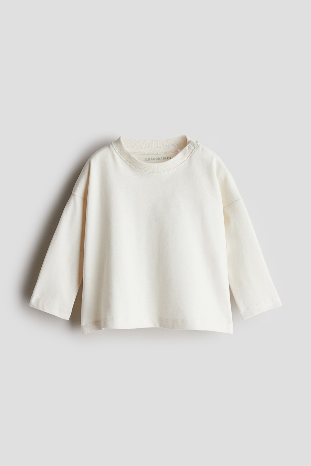 

Рубашка с длинным рукавом из хлопка H&M, белый