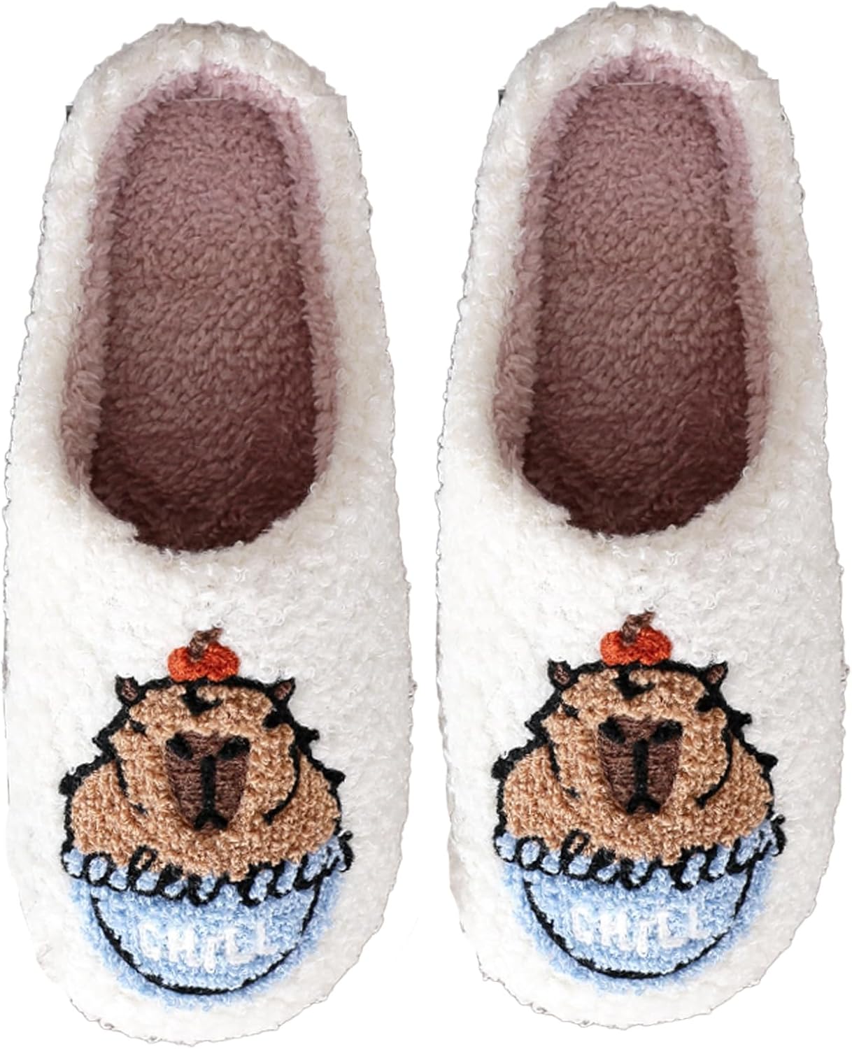 

Женские и мужские домашние тапочки с милым мультяшным дизайном, ретро, мягкие плюшевые, легкие, удобные для ношения дома и на улице, тапочки с противоскользящей подошвой Oukisam, Capybara