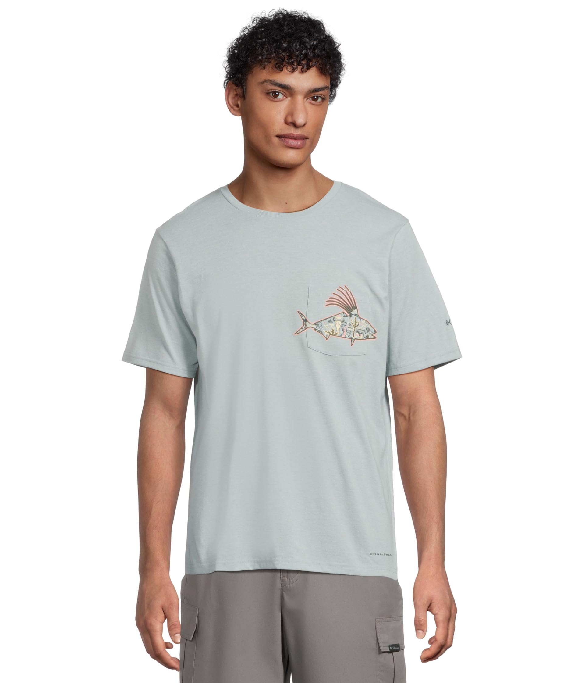 

Футболка Columbia Wild Cast Pocket Tee, Crushed Blue/PFG Pocket Baja Rooster