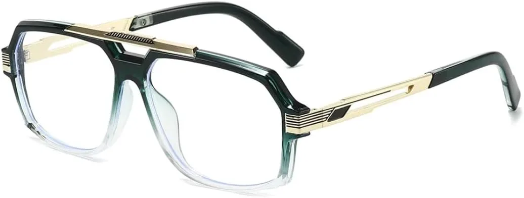 

Солнцезащитные очки для мужчин и женщин - защита UV400 - большая оправа с двойным дужком для занятий спортом на открытом воздухе и вождения DSVIGF, Golden Green