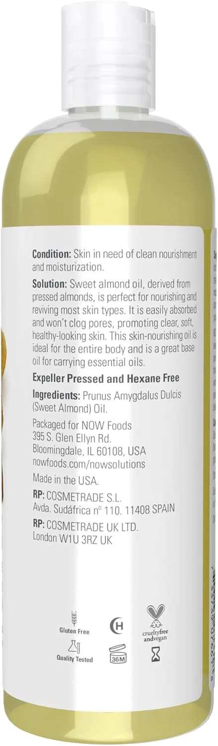 Масло для лица Now — Миндальное масло Foods Solutions Sweet Almond Oil — фото 2