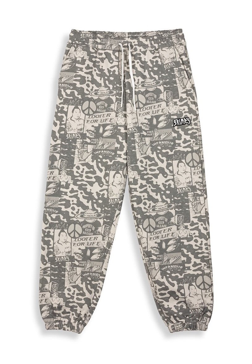 

Спортивные брюки PEACE WITHIN ALL OVER PRINT Grimey, светло-серый