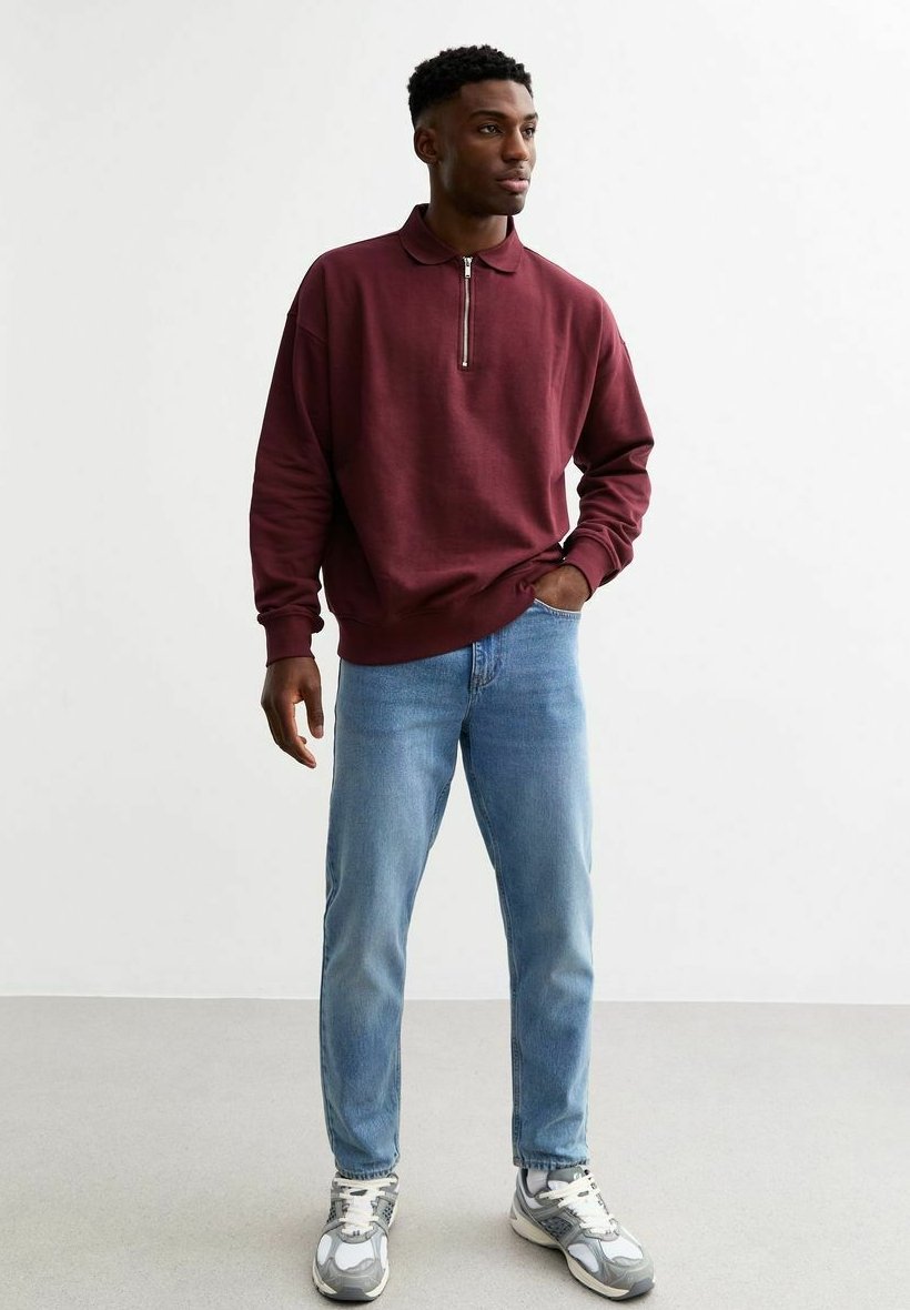 

Рубашка поло QUARTER ZIP New Look, бордовый