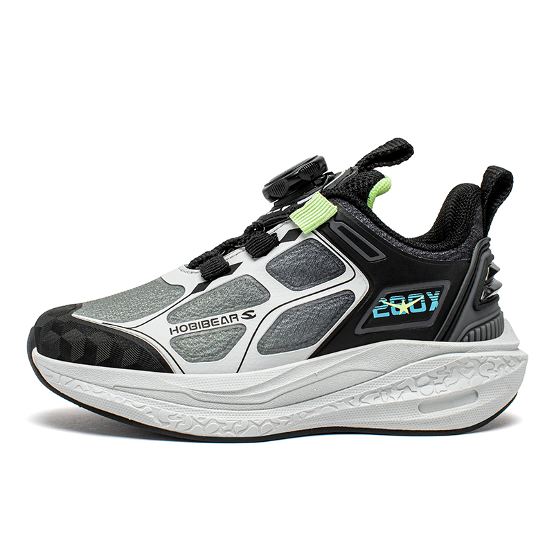 

Износостойкие низкие детские кроссовки для повседневной жизни HOBIBEAR, черный/зеленый