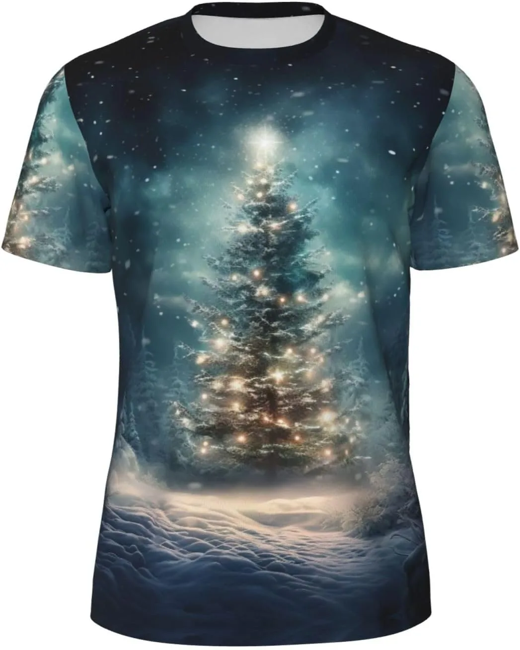 

Футболка мужская летняя с принтом "Снежная ёлка", легкая, дышащая SDFHU